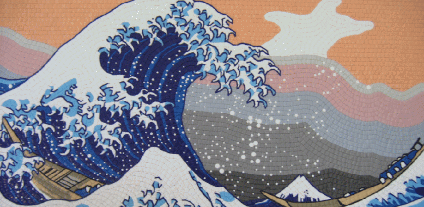 Onda di Hokusai in Mosaico